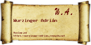Wurzinger Adrián névjegykártya
